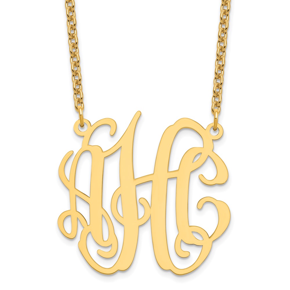 Sterling Silver/Gold-plated Medium Polished Monogram Necklace