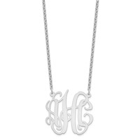 Sterling Silver Rhodium-plated Medium Monogram Necklace view 2
