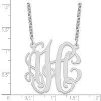 Sterling Silver Rhodium-plated Medium Monogram Necklace view 3