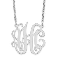 Sterling Silver Rhodium-plated Medium Monogram Necklace view 1