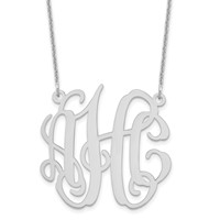 10K White Gold Medium Monogram Necklace view 1