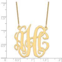 14K Yellow Gold Medium Monogram Necklace view 3