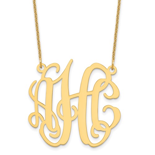 14K Yellow Gold Medium Monogram Necklace
