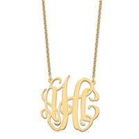 Sterling Silver Gold-plated Large Monogram Necklace view 2