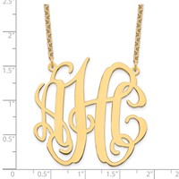 Sterling Silver Gold-plated Large Monogram Necklace view 3