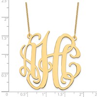 14K Yellow Gold Large Monogram Necklace view 3