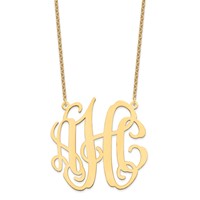 Sterling Silver Gold-plated Large Monogram Necklace view 2