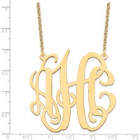 Sterling Silver Gold-plated Large Monogram Necklace view 3