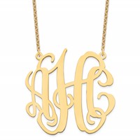 Sterling Silver Gold-plated Large Monogram Necklace view 1