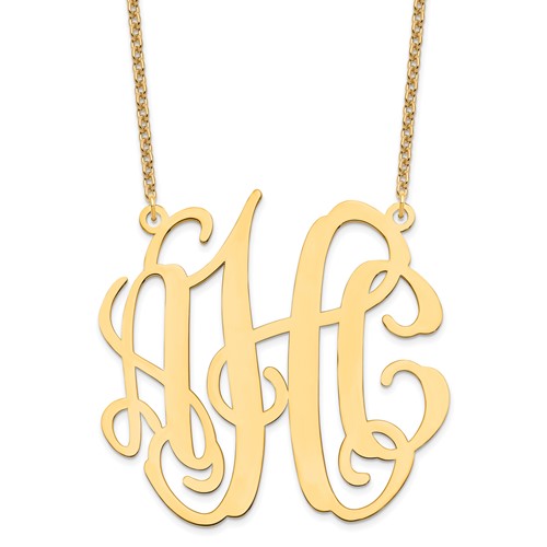 Sterling Silver Gold-plated Large Monogram Necklace