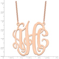 Sterling Silver Rose-plated Large Monogram Necklace view 2