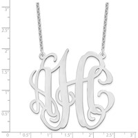 Sterling Silver Rhodium-plated Large Monogram Necklace view 3