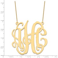 14K Yellow Gold Large Monogram Necklace view 3
