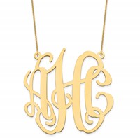 14K Yellow Gold Large Monogram Necklace view 1