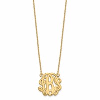 Sterling Silver Gold-plated Etched Monogram Necklace view 2