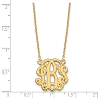 Sterling Silver Gold-plated Etched Monogram Necklace view 3