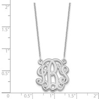 10K White Gold Etched Monogram Necklace view 2