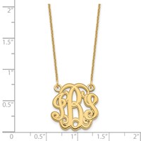 14K Yellow Gold Etched Monogram Necklace view 3