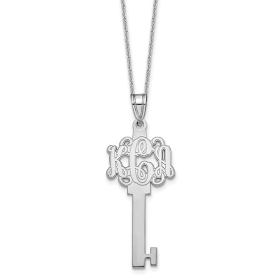 Key Script Monogram Necklaces
