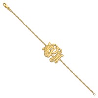 Sterling Silver Gold-plated Etched Monogram Bracelet view 2