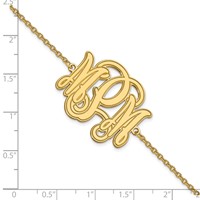 Sterling Silver Gold-plated Etched Monogram Bracelet view 3