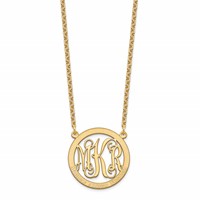 Sterling Silver Gold-plated Small Family Monogram Necklace view 3