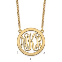 Sterling Silver Gold-plated Small Family Monogram Necklace view 1