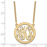 Sterling Silver Gold-plated Small Family Monogram Necklace view 4