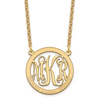 Sterling Silver Gold-plated Small Family Monogram Necklace view 2