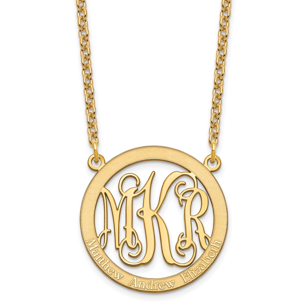 Sterling Silver/Gold-plated Small Family Monogram Necklace