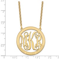 Sterling Silver Gold-plated Large Family Monogram Necklace view 4