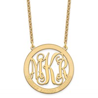 Sterling Silver Gold-plated Large Family Monogram Necklace view 2