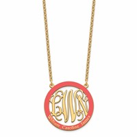 SSilver Gold-plated Large Family Monogram Necklace with Epoxy view 3