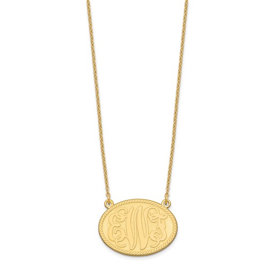 Script Oval Monogram Necklaces