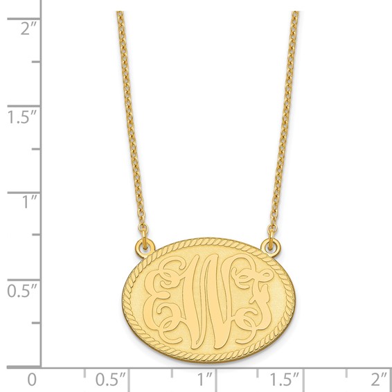 Script Oval Monogram Necklaces