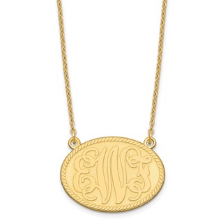 Script Oval Monogram Necklaces