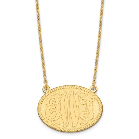 Script Oval Monogram Necklaces
