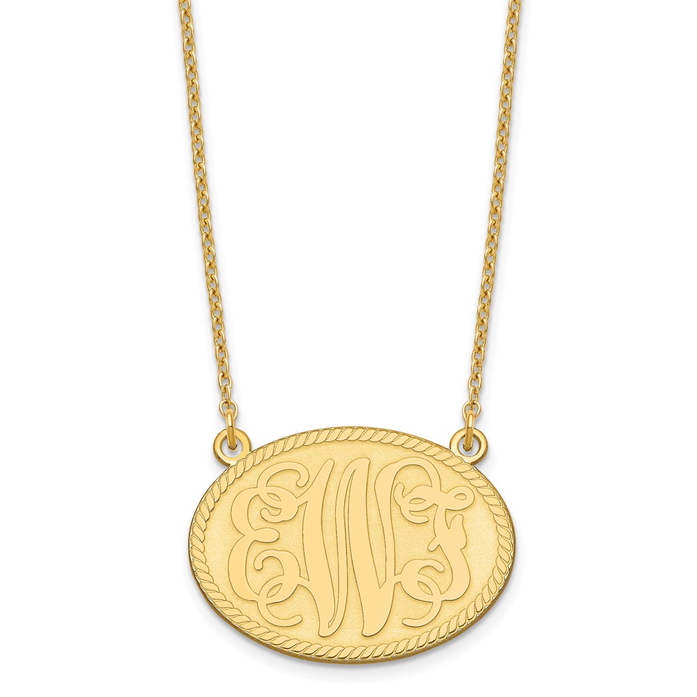 Sterling Silver/Gold-plated Small Brushed Monogram Necklace