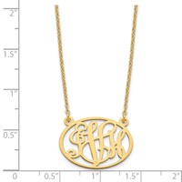 Sterling Silver Gold-plated Oval Monogram Necklace view 3