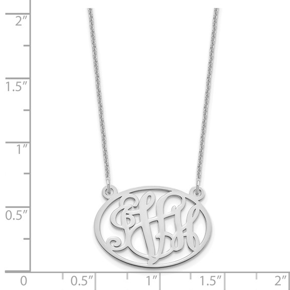 Script Oval Cutout Monogram Necklaces