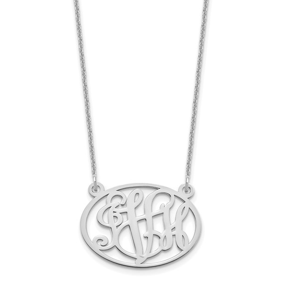 Script Oval Cutout Monogram Necklaces