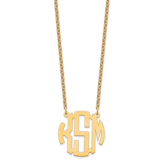 Block Circular Monogram Necklaces