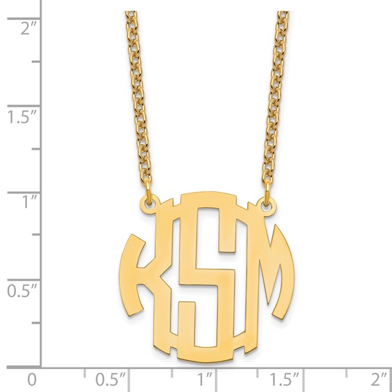 Block Circular Monogram Necklaces