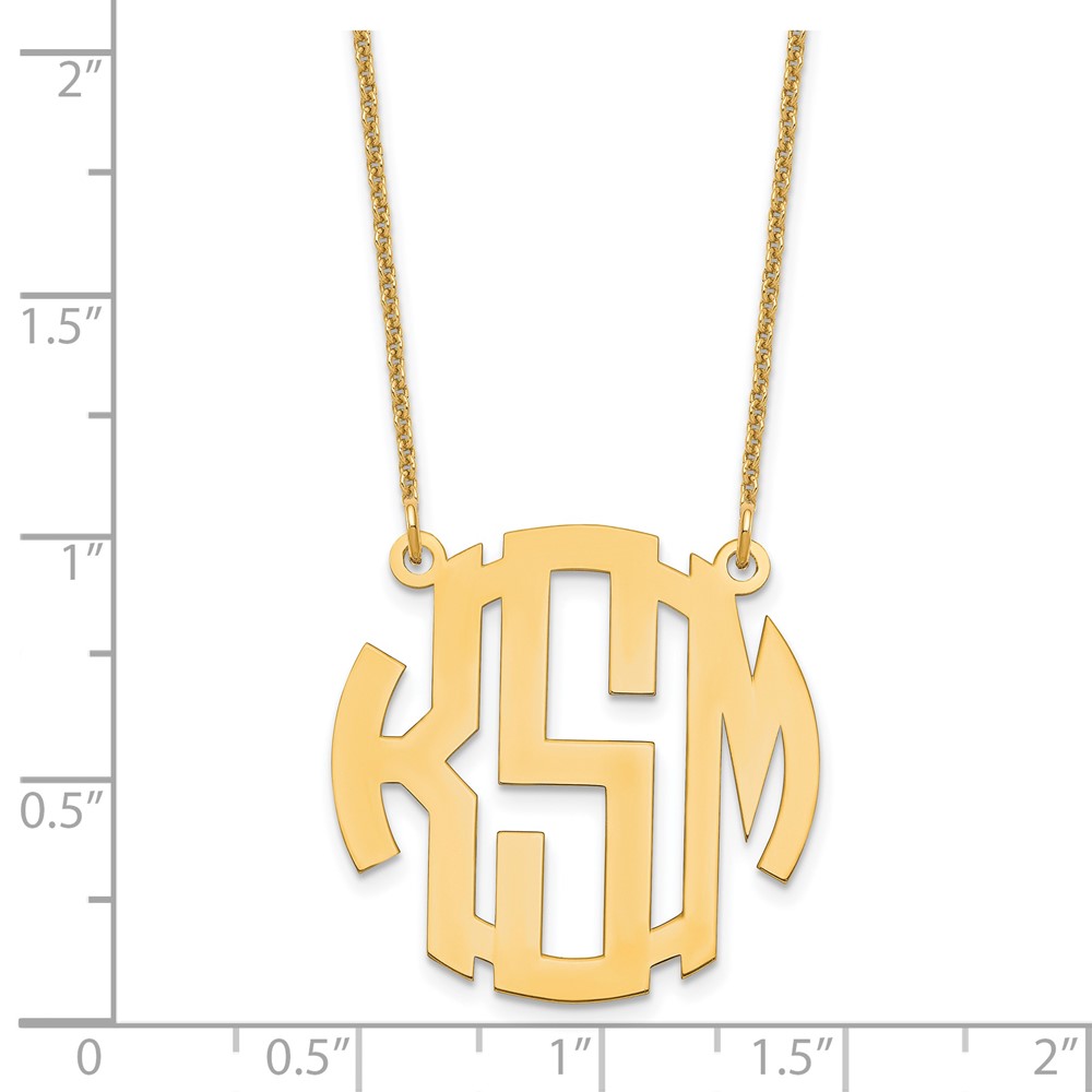 Small Block Letter Circle Monogram Necklace J.C.’s Jewelry