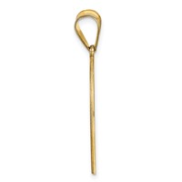 14K Yellow Gold Round Block Letter Monogram Pendant view 2