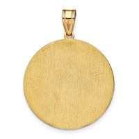 14K Yellow Gold Round Block Letter Monogram Pendant view 4