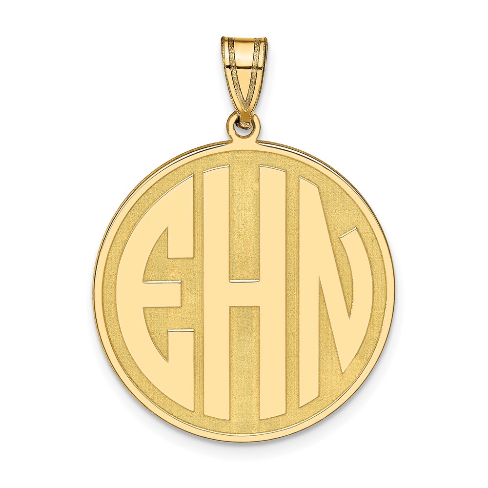 Sterling Silver/Gold-plated Block Letter Circle Pendant