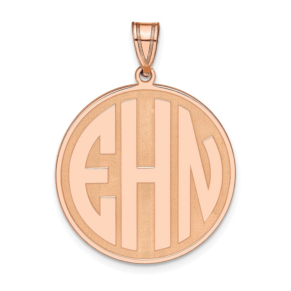 Sterling Silver/Rose-plated Block Letter Circle Pendant
