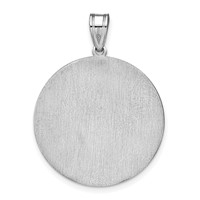 10K White Gold Round Block Letter Monogram Pendant view 4