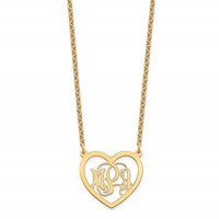 Sterling Silver Gold-plated Monogram Heart Necklace view 2